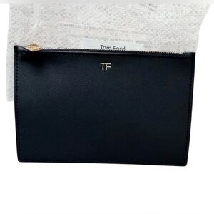 Tom Ford TF Logo Leather Zip Pouch /Clutch